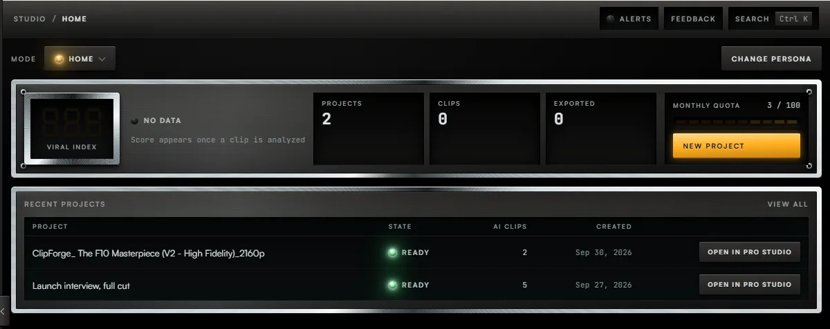 The Home screen, with the controls for steps 1 to 4 boxed and numbered.